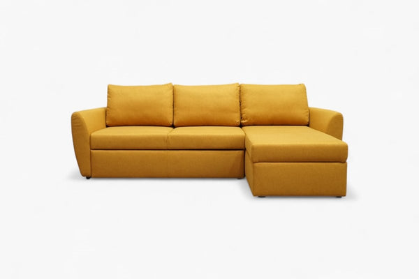 Sansa Splayed Arm Sofa Bed with Storage, Brushed Tweed Honey