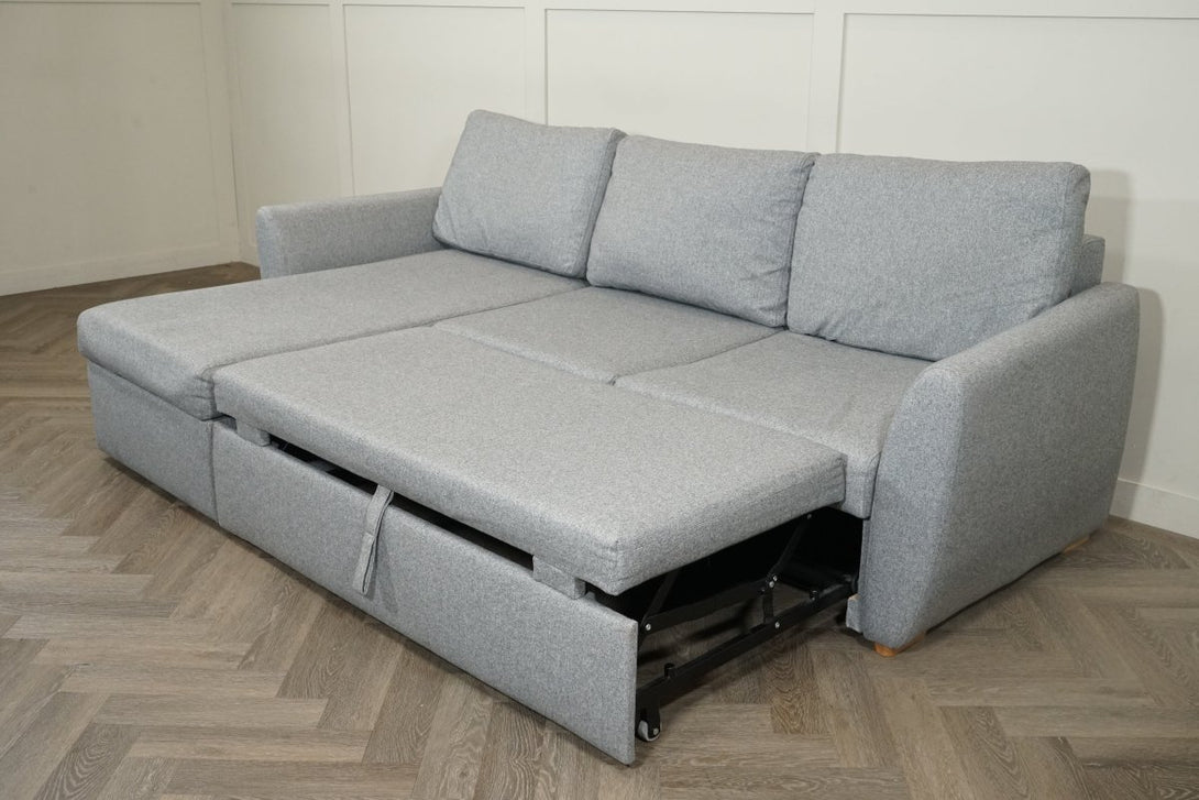 Sansa Splayed Arm Sofa Bed with Storage, Saga Grey