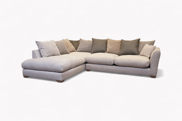 Saphina LHF Pillow Back Corner Sofa, Grey Combination