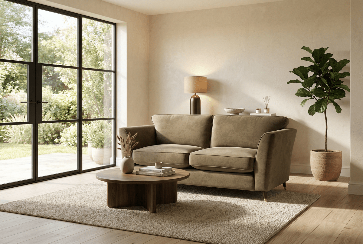Sasha 3 Seater Classic Back Fabric Sofa