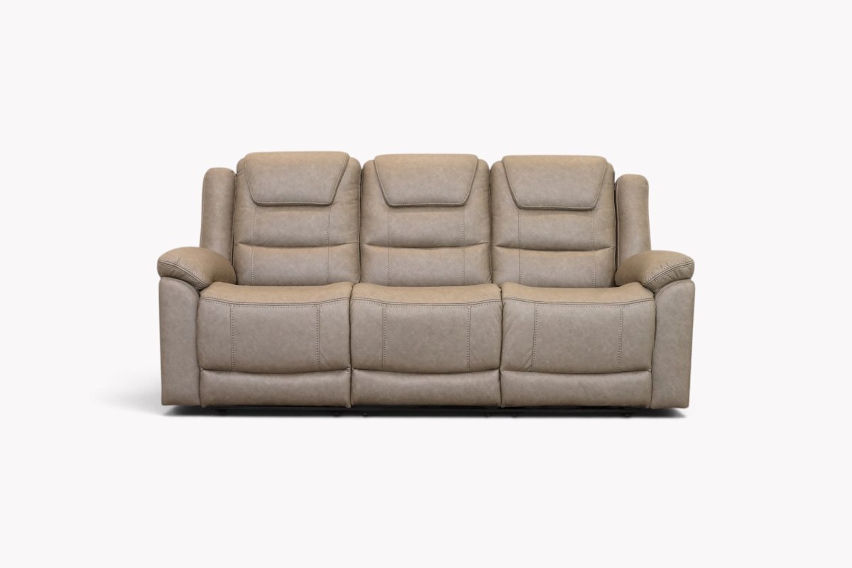 Saturn Fabric 3 Seater Manual Reclining Sofa, Marble Grey