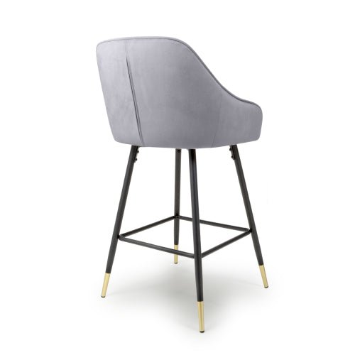 Savanna Bar Stool, Brushed Velvet Grey (Set of 2)