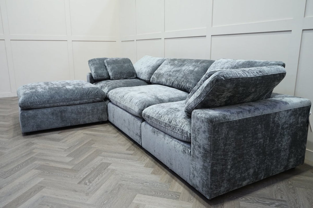 Savoy Left/Right Corner Sofa Footstool End, Storm Grey