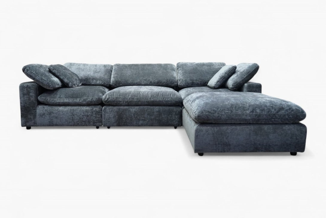 Savoy Left/Right Corner Sofa Footstool End, Storm Grey