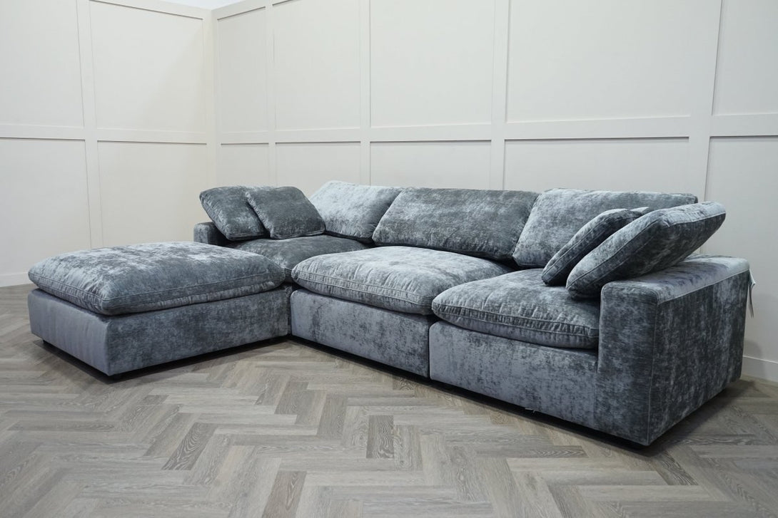 Savoy Left/Right Corner Sofa Footstool End, Storm Grey