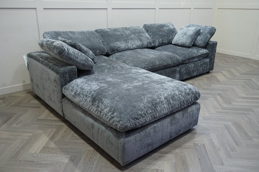Savoy Left/Right Corner Sofa Footstool End, Storm Grey