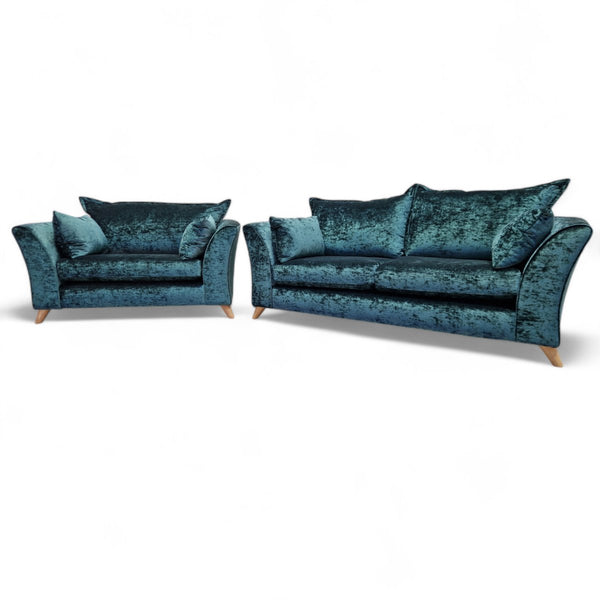 Scintillate 3 Seater Sofa & Loveseat, Velvet Ever Green