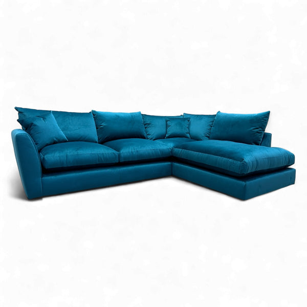 Seattle RHF Corner Sofa, Teal