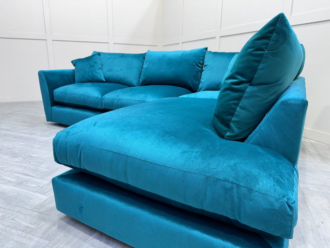 Seattle RHF Corner Sofa, Teal