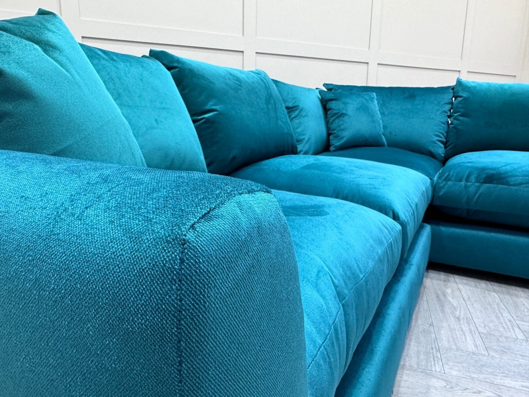 Seattle RHF Corner Sofa, Teal