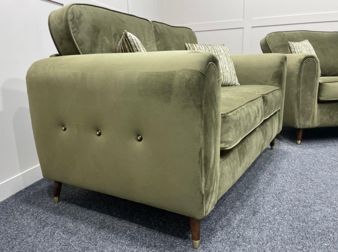 Seville 2 Seater Sofa Set, Plush Khaki