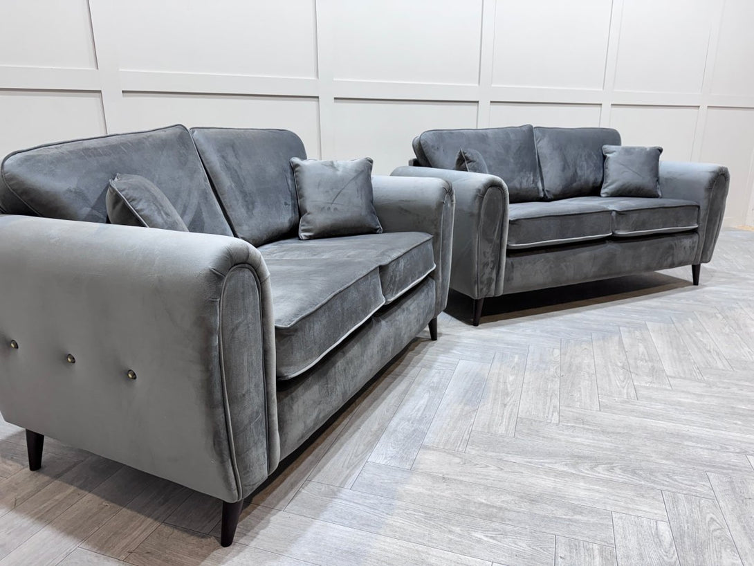 Seville 3 & 2 Seater Sofa Set, Plush Asphalt