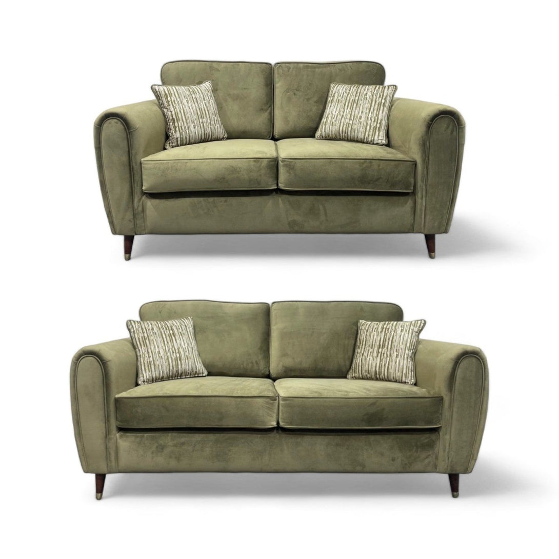 Seville 3 & 2 Seater Sofa Set, Plush Khaki