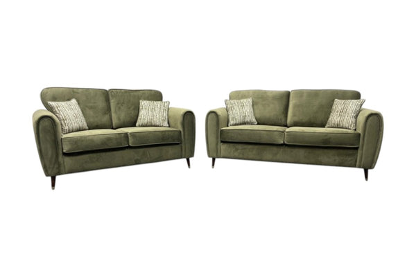 Seville 3 & 2 Seater Sofa Set, Plush Khaki