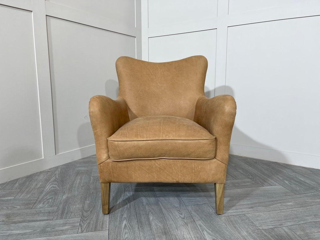 Sherlock Armchair, Hand Tipped Camel Leather