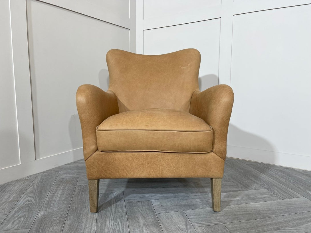 Sherlock Armchair, Hand Tipped Camel Leather