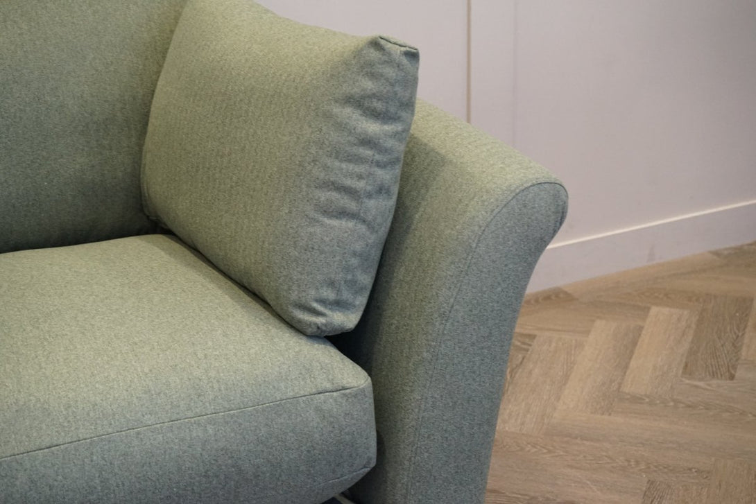 Sienna 2 Seater Sofa & Snuggle Chair, Brushed Tweed Green