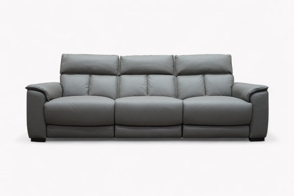 Sierra 3 Seater Leather Power Reclining Sofa, Mushroom