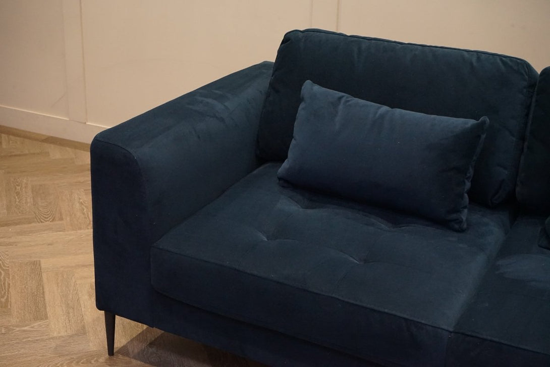 Siesta RHF Chaise Storage Sofa, Plush Velvet Ink Blue