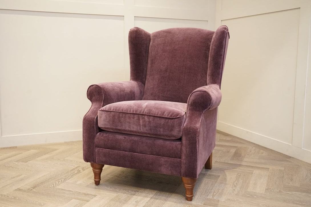 Skye Armchair, Soft Chenille Aubergine