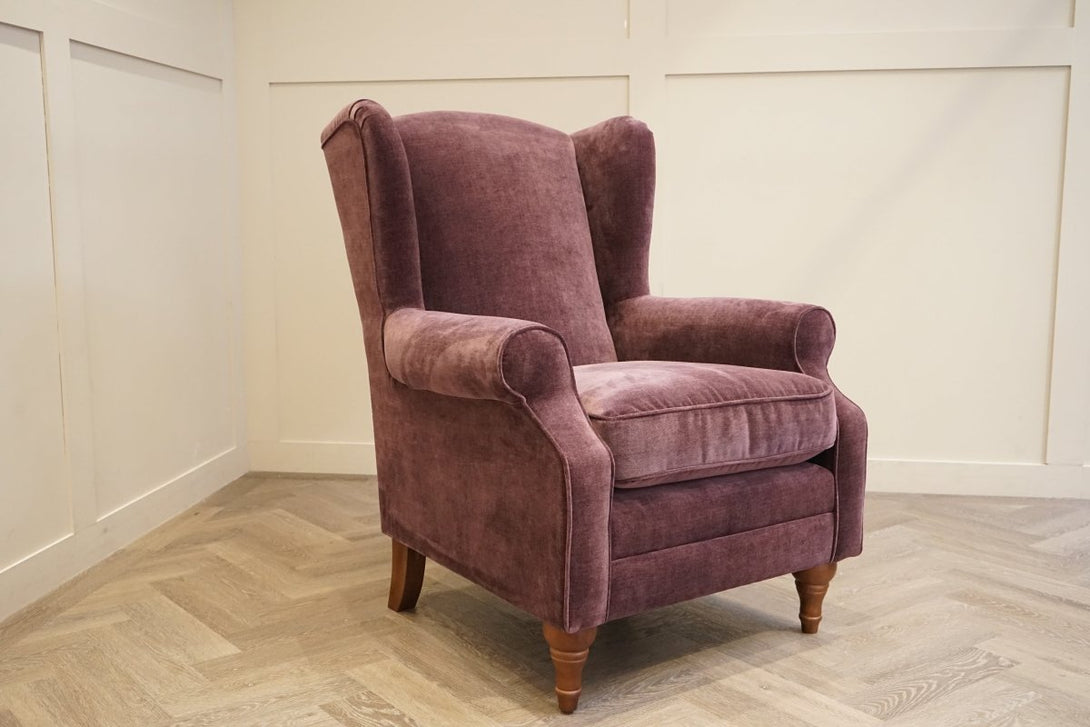 Skye Armchair, Soft Chenille Aubergine