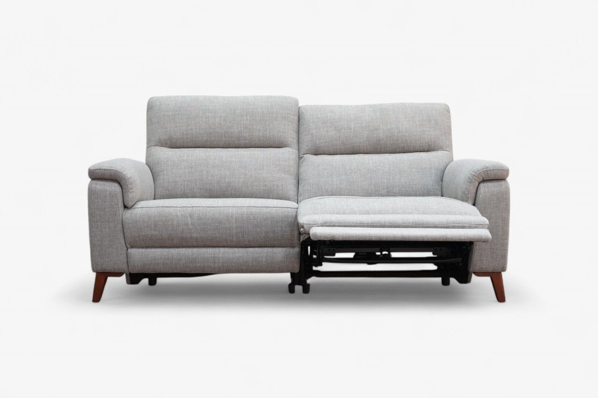 Slant Large 3 Seater Power Recliner Sofa, Grey Textured