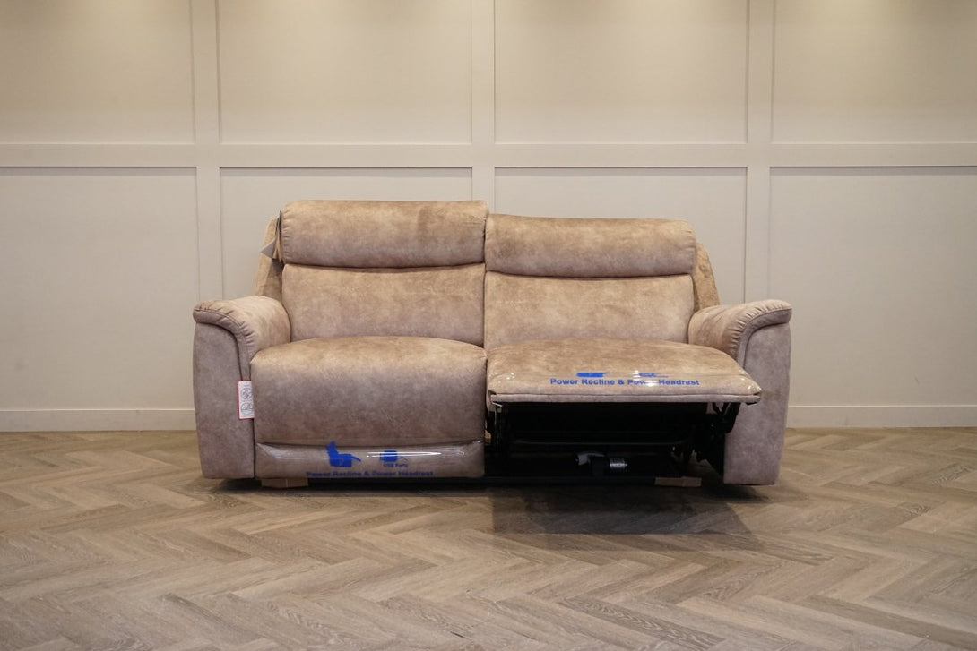 Sloane 3 Seater Power Recliner / Power Headrest Sofa, Watson Mink