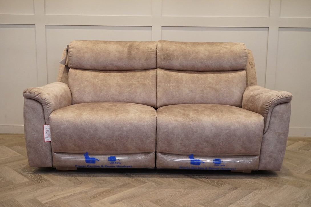Sloane 3 Seater Power Recliner / Power Headrest Sofa, Watson Mink