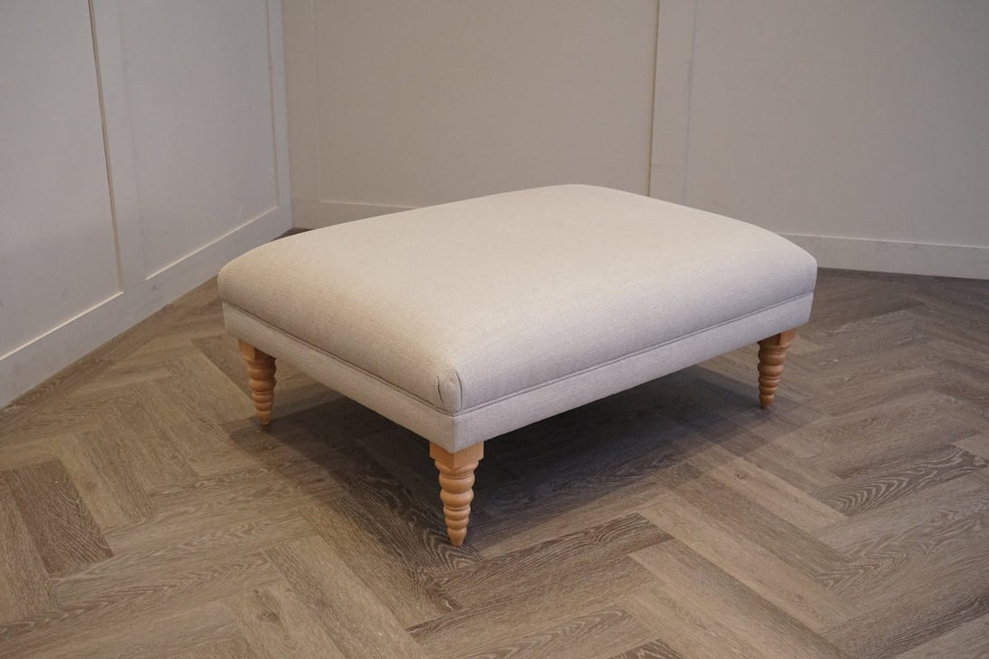 Sloane Footstool, Brushed Tweed Grey