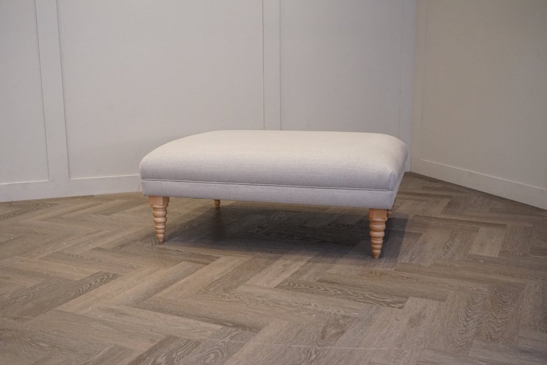 Sloane Footstool, Brushed Tweed Grey