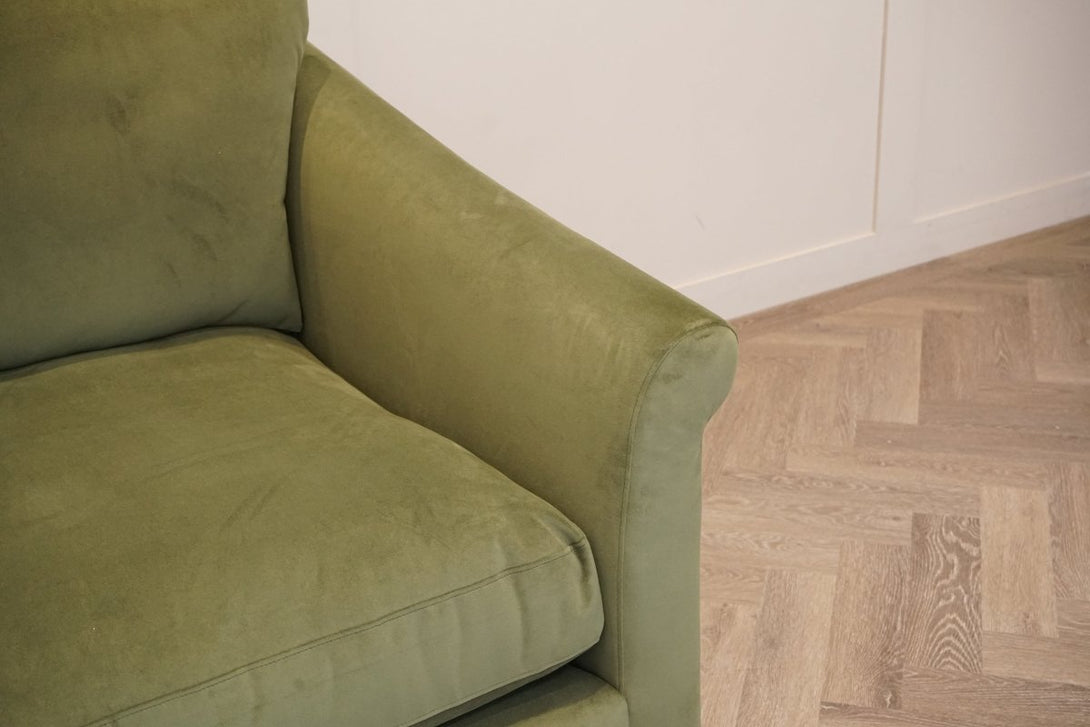 Sloane Grand 3 Seater Sofa, Plush Velvet Olive Green