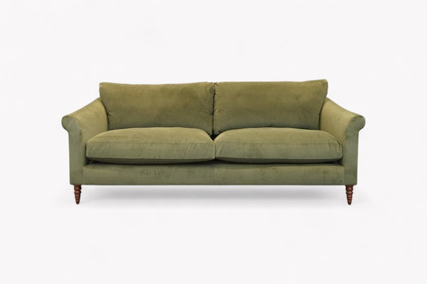 Sloane Grand 3 Seater Sofa, Plush Velvet Olive Green