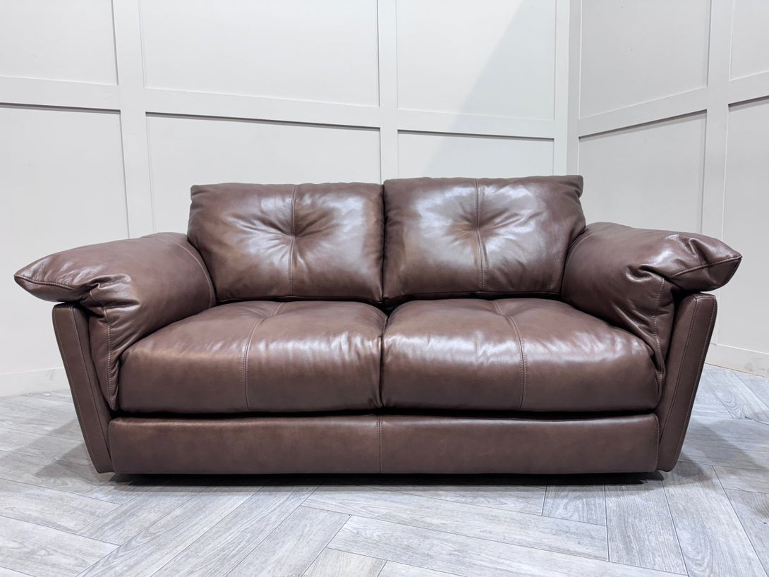 Slouch 3 + 2 Seater Leather Sofas, Granite