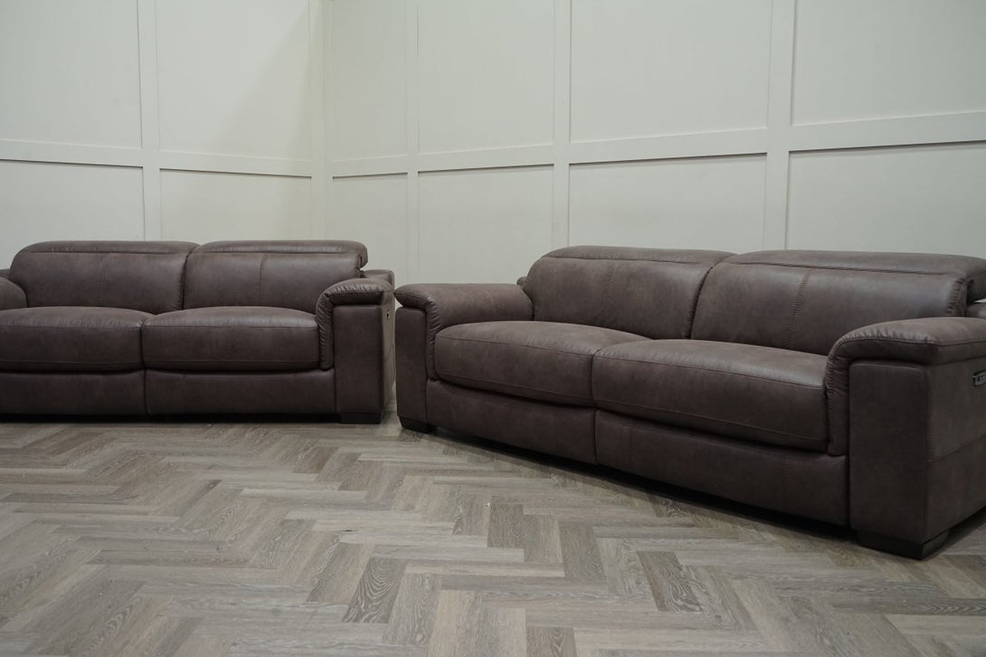 St Tropez 3 + 2 Power Reclining Sofa Set, Cocoa Luxe