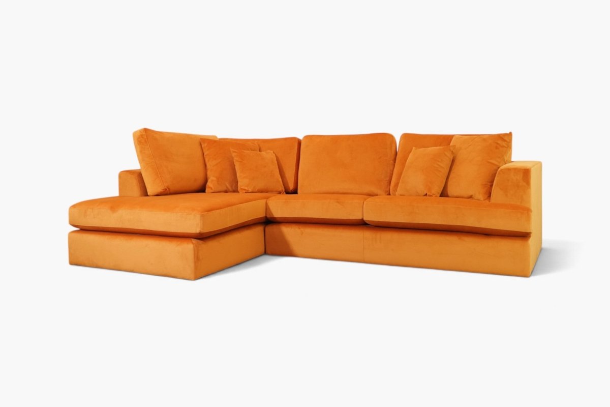 Stratus II LHF Corner Chaise Sofa, Plush Burnt Orange