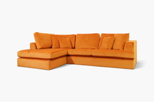 Stratus II LHF Corner Chaise Sofa, Plush Burnt Orange