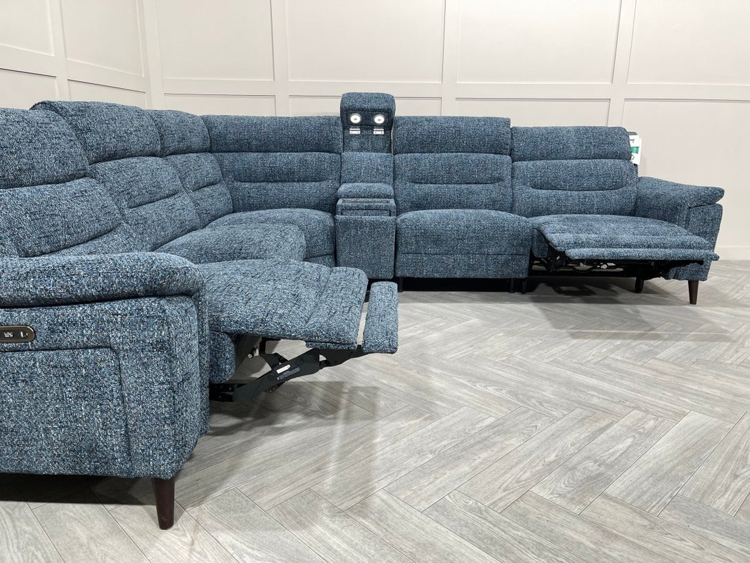 Stratus Modular Power Reclining Corner Sofa, Odyssey Stratosphere Blue