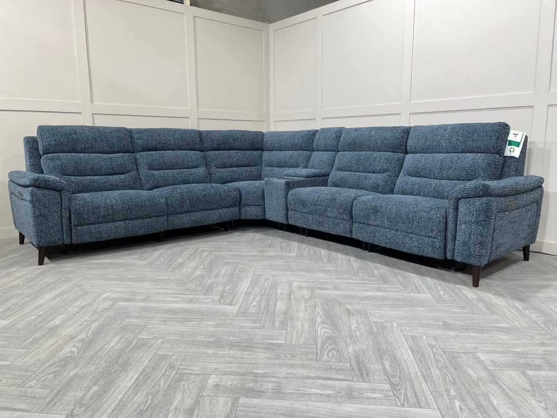 Stratus Modular Power Reclining Corner Sofa, Odyssey Stratosphere Blue