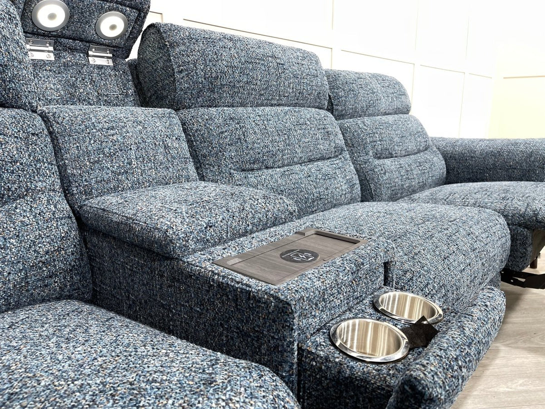 Stratus Modular Power Reclining Corner Sofa, Odyssey Stratosphere Blue