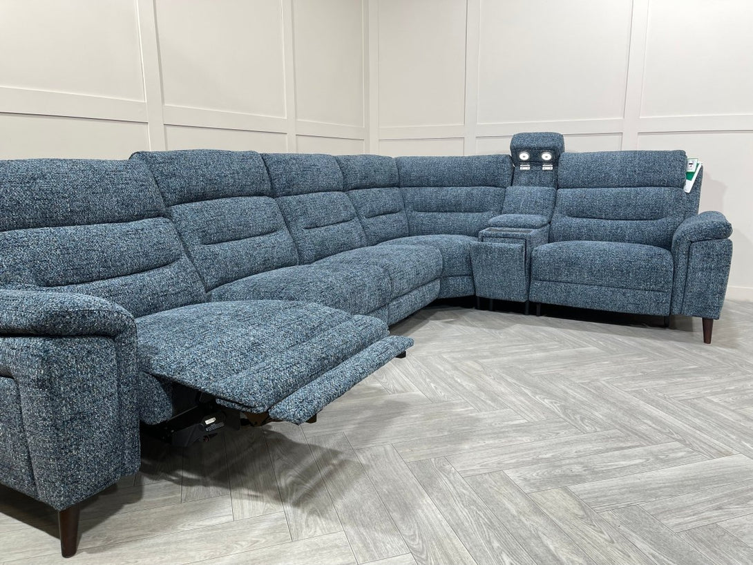 Stratus Modular Power Reclining Corner Sofa, Odyssey Stratosphere Blue