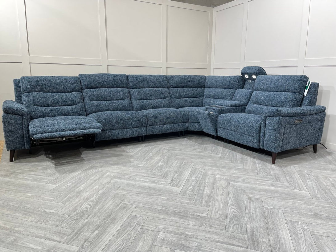 Stratus Modular Power Reclining Corner Sofa, Odyssey Stratosphere Blue