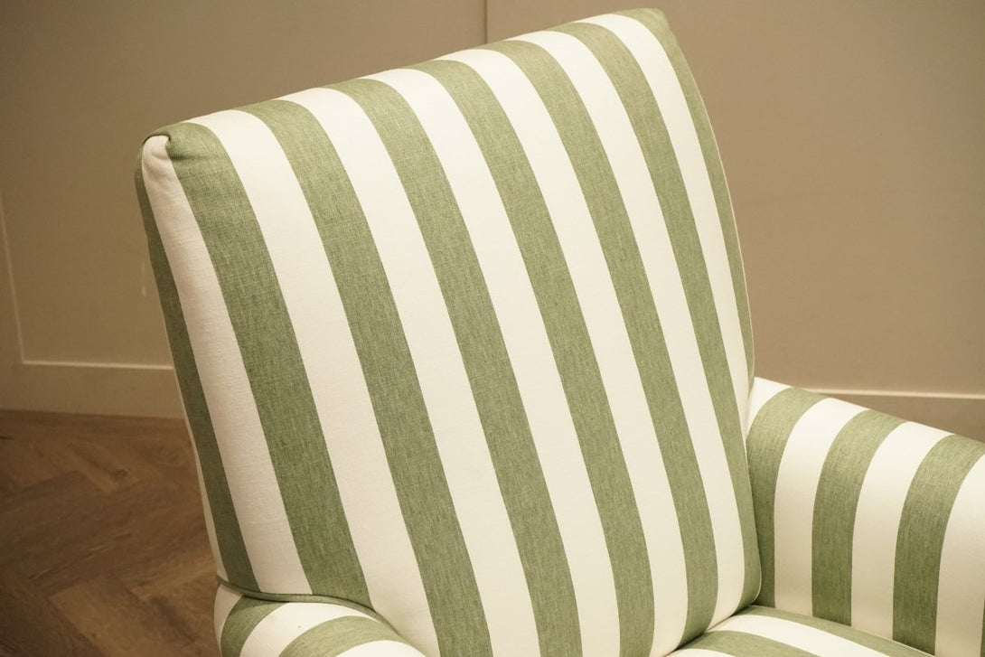 Suffolk Armchair, Green And Natural Stripe
