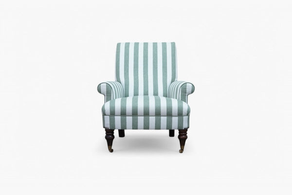 Suffolk Armchair, Green And Natural Stripe