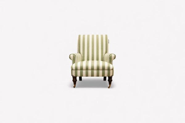 Suffolk Armchair, Green And Natural Stripe