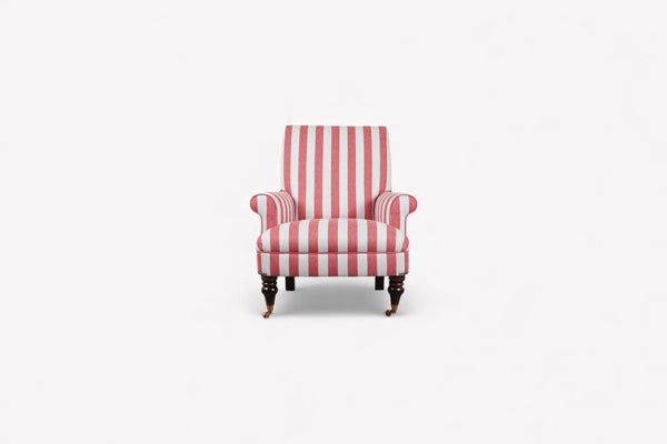 Suffolk Armchair, Red And Natural Stripe