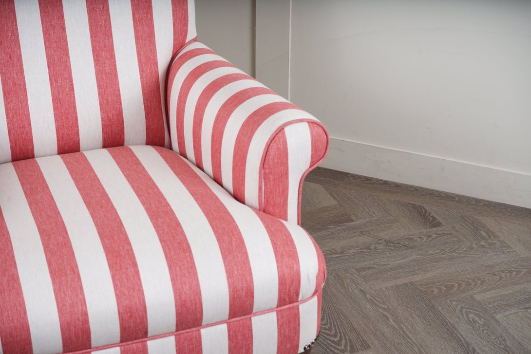 Suffolk Armchair, Red And Natural Stripe