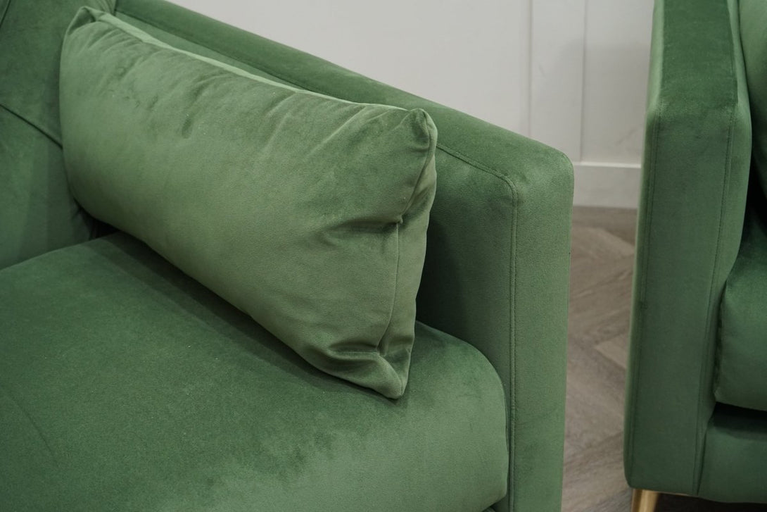 Swoon Mendel 3 + 2 Seater Sofa Set, Fern Green Velvet