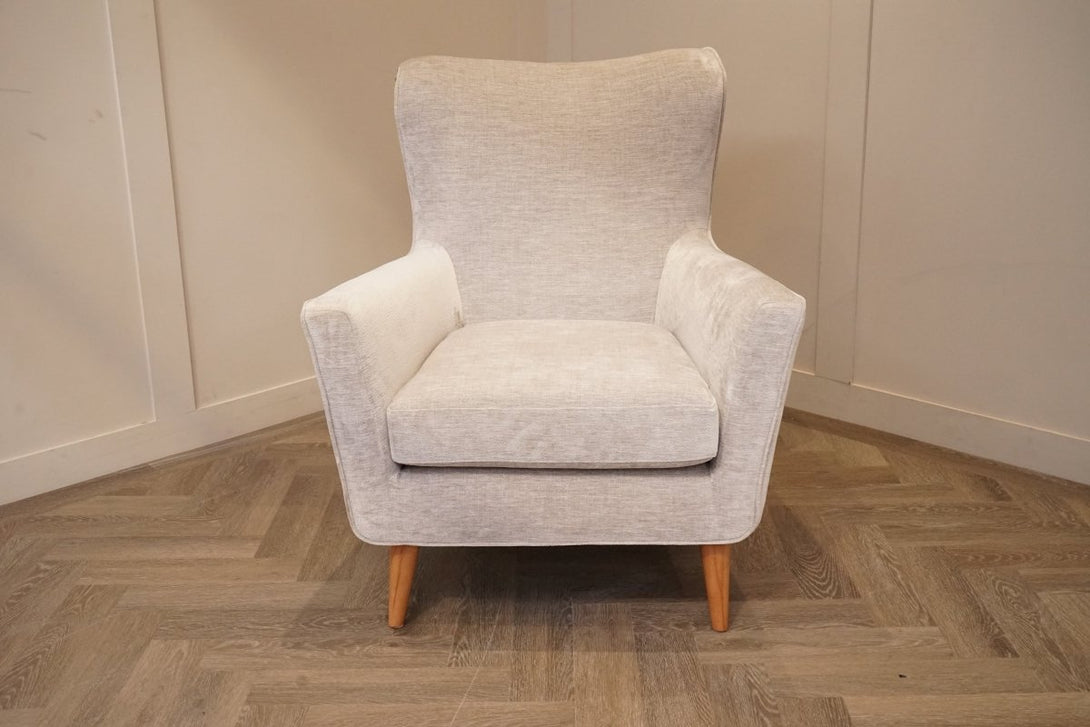 Thomas Armchair, Plush Chenille Light Grey