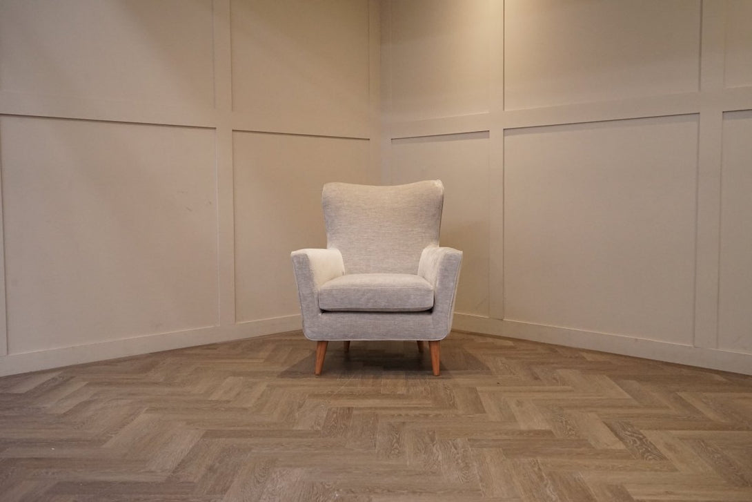 Thomas Armchair, Plush Chenille Light Grey
