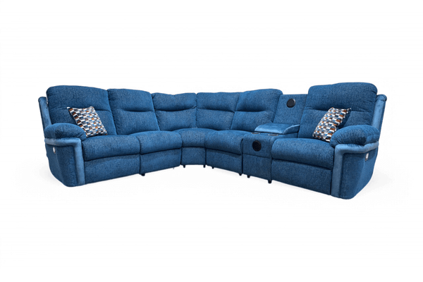 Toledo 2 Corner 2 Power Reclining Sofa & Console, Blue